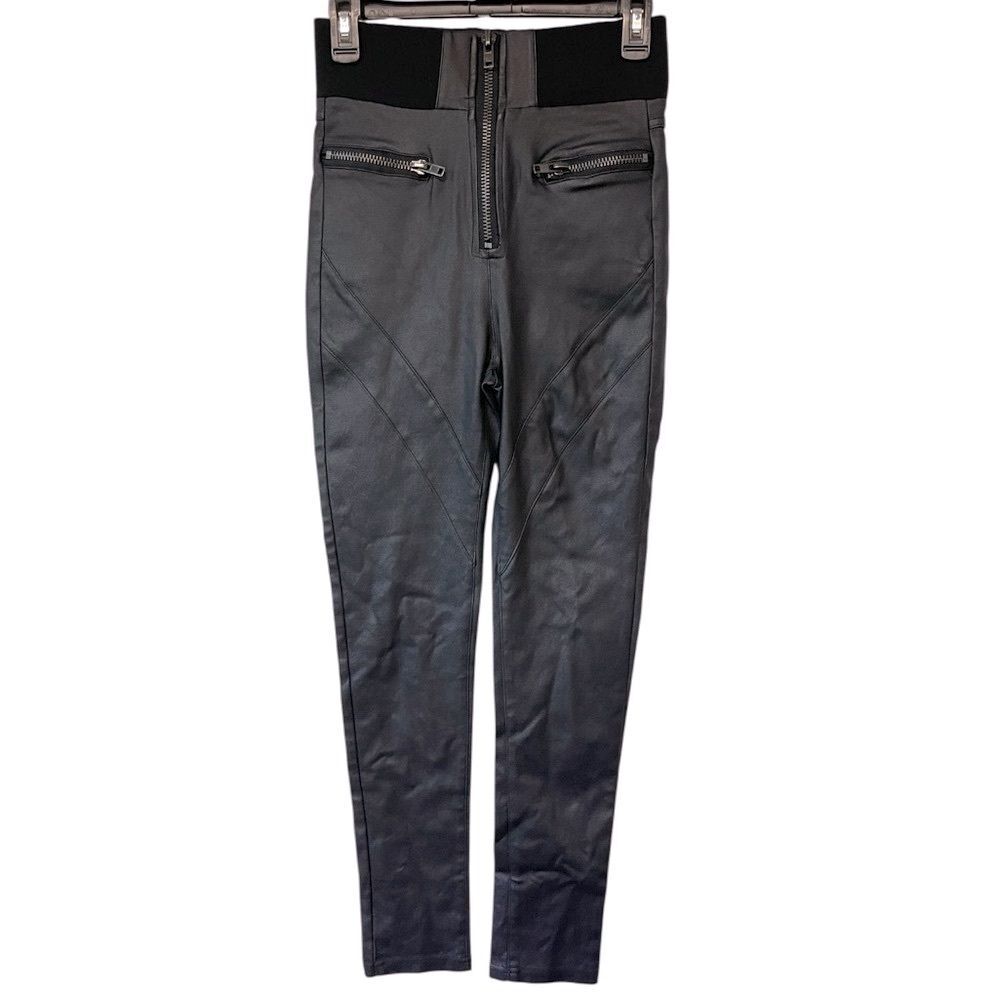 Fashion Nova Black High-Waisted Pants with Zipper-Medium